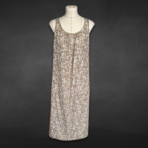 Michael Kors Maxi Dress Tie Dye Racerback Draped Neckline‎ Beige/Cream Small NWT
